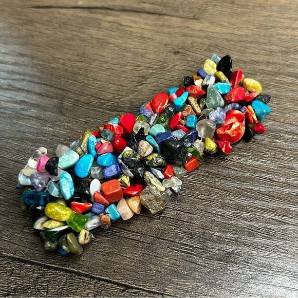 Vibrant Multi Stone Multi Color Beaded Stretch Bracelet - Picture 3 of 4